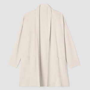 Silk and Cotton Interlock Cardigan - Bone